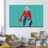 Painting by Numbers Art Lifestyle Old Man with Basketball 3-Panel